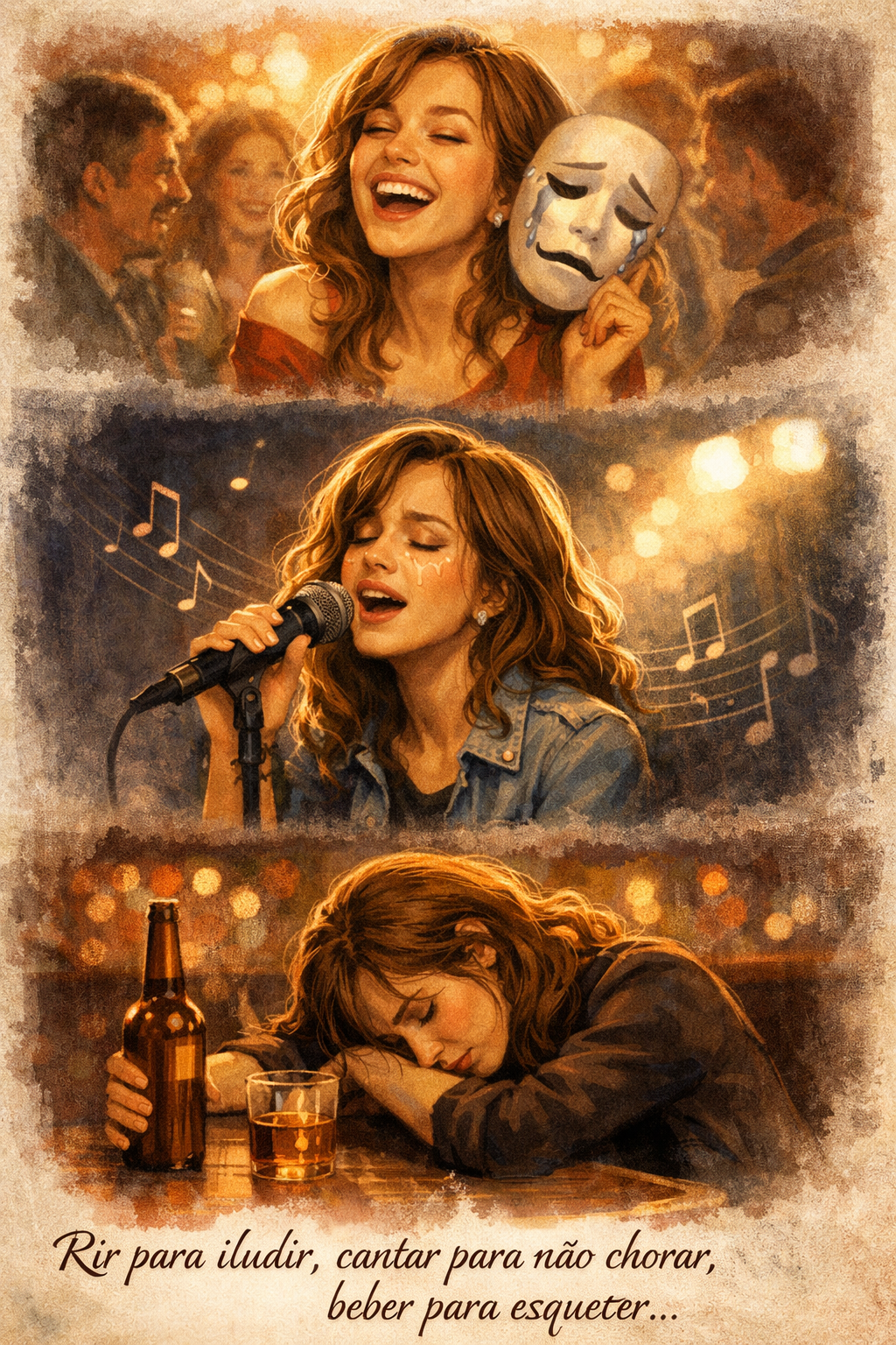 RIR PARA ILUDIR, CANTAR PARA NÃO CHORAR, BEBER PARA ESQUECER…